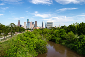 Houston Texas skyline taken from Memorial Drive